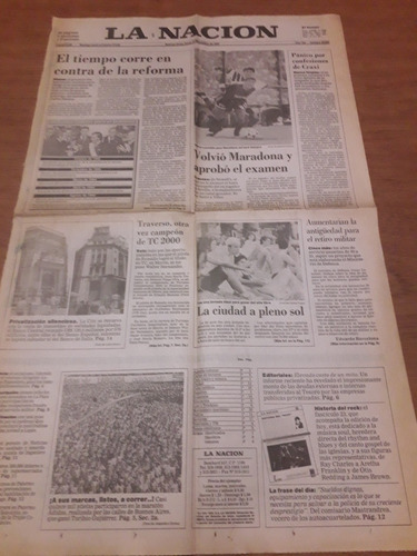 Tapa Diario La Nación 11 10 1993 Maradona Newells Traverso 