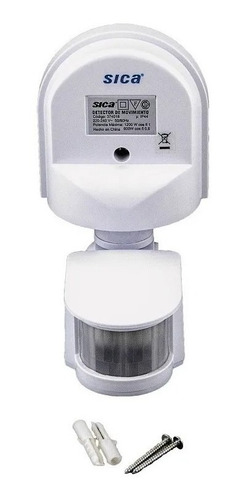 Imagen 1 de 9 de Detector De Movimiento Pared Blanco 180º 1200w 8m Sica