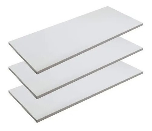 Kit 03 Prateleiras 50x15 Branco Mdf Decoração Quarto Sala 