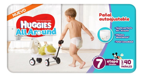 Pañal All Around Huggies Talla 7 40 Pza Género Sin género Talla Grande (G)