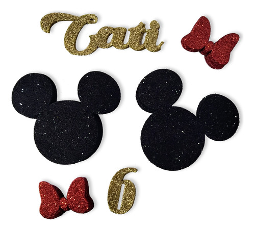 Pack Nombre/n°/minnie-mickey 7,5 Cm -20 Ud. Goma Eva Glitter