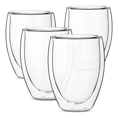 Copas De Vino De Pared Doble, 4 Uds, 12 Oz (350 Ml), Sin