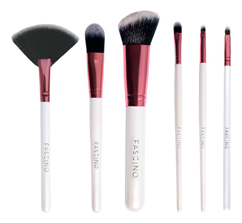 Imagen 1 de 10 de Set 6 Brochas Y Pinceles De Maquillaje Crueltyfree Fascino