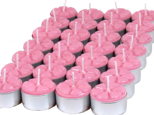 12 Velas Aromáticas Cheiro Nenê Chá Bebê Lembrancinha Rosa