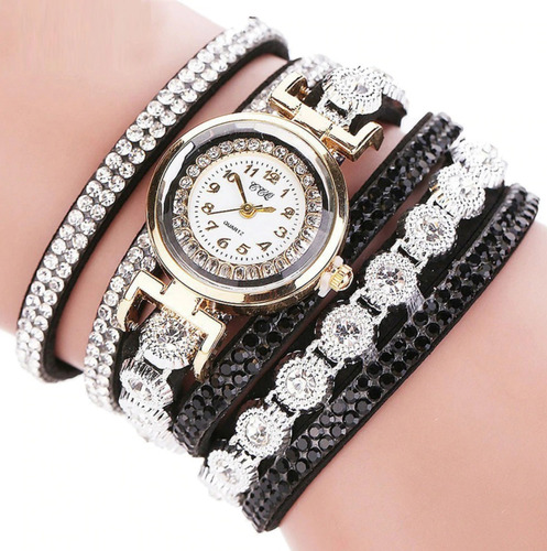 Relógio Feminino Pulseira Moda Strass Liga Barato Promoção