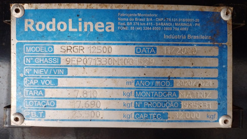 Noma/ Graneleiro 3 Eixos C/ Pneus