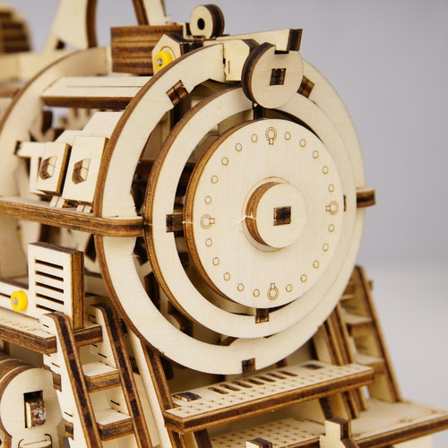 Tren Locomotora Armable Bloques 3d Robotime Madera Niños