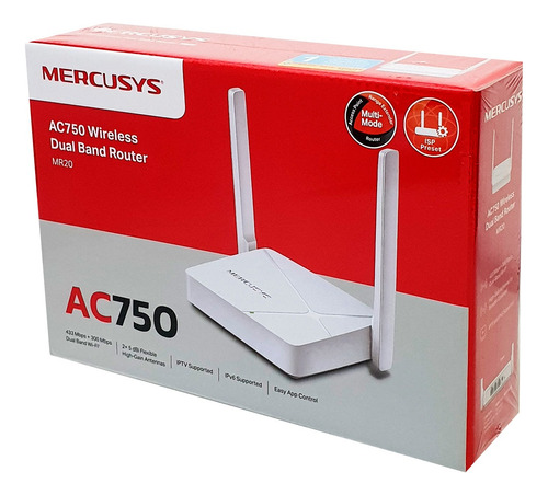 Router Doble Banda Mr20 Ac750 Mercusys Fibra Wifi Internet