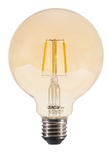 Lámpara Led Sica 4w - Globo Ambar - Luz Cálida - Decorativa