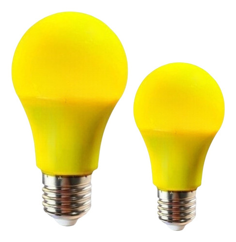 Kit 2 Lampada Led Bulbo A60 7w Colorida Docorativa E27 Bivol Cor da luz Amarelo