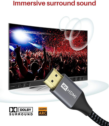 Imagen 5 de 9 de Cable Hdmi 2.0 4k Hdr Alta Velocidad Ivanky 1 Metro