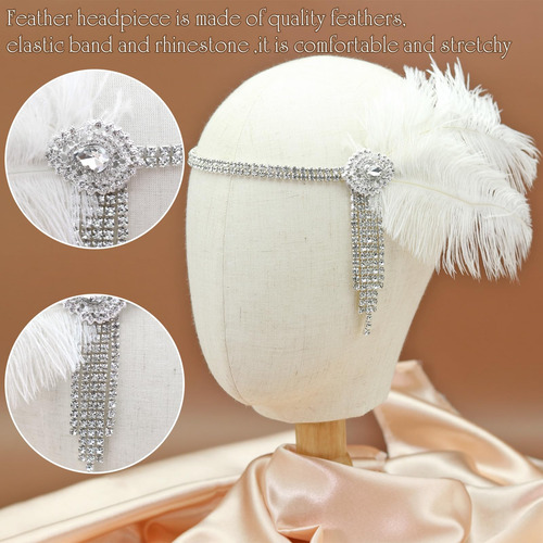 Naiska 1920 - Diadema De Plumas Con Forma De Flapper Para Mu