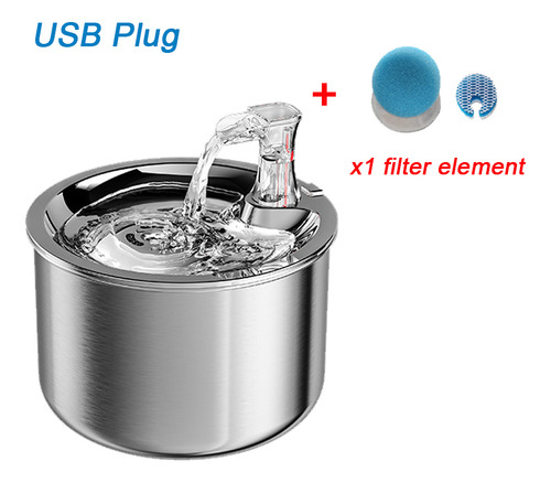 Fuente De Agua Inteligente De Acero Inoxidable Para Gatos