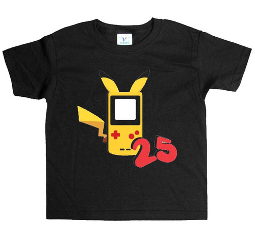 Remera Negra Niños Pokemon R15