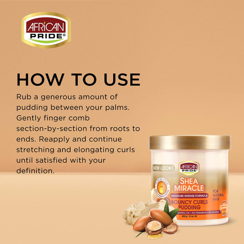 African Pride Shea Miracle Bouncy Curls Pudding - Contiene M