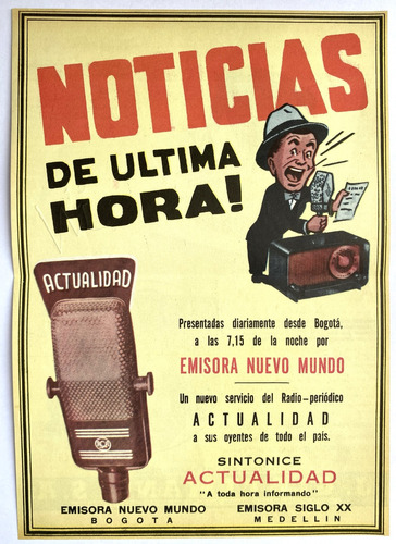 Emisora Nuevo Mundo Aviso Publicitario De 1950