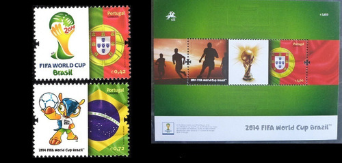 2014 Mundial Fútbol Brasil - Portugal (bloque + Serie) Mnh