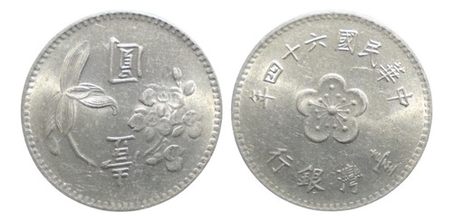 Nvs-moneda Taiwan 1 New Dollar 1975 - 2ts#1 (Usado)