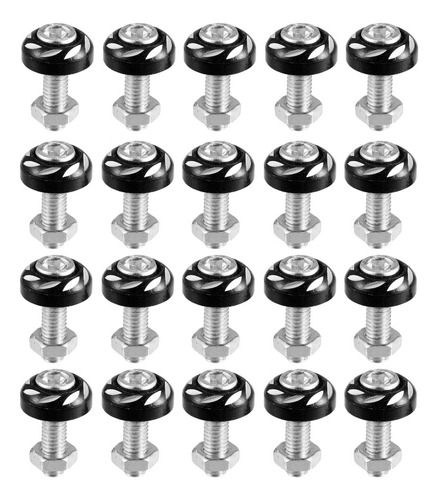 20 Kit Tornillos Para Autos 25 X17mm Black Aluminum Alloy