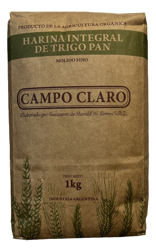 Harina Integral Fina Organica Campo Claro 1kg