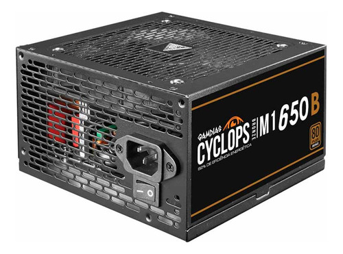 Fonte 650w Gamdias Cyclops M1-650b, 80 Plus Bronze Pfc Ativo
