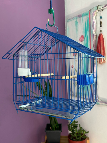 Jaula Rancho Para Aves Completa Azul