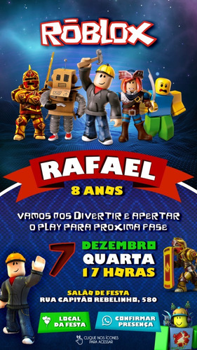 Convite Roblox Aniversário Interativo