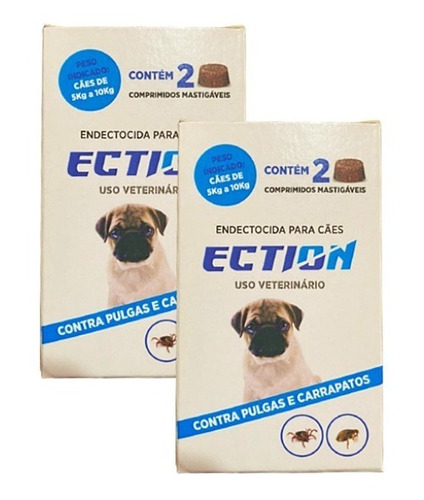 4 Comp Antipulgas Carrapaticida P Cães 1 À 10kg Pega Fácil F