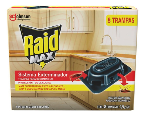 Trampa para Cucarachas Raid Max Cucarachas 8 Piezas