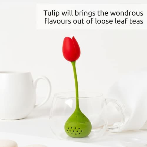 Infusor De Te Con Forma De Tulipan De Silicona Color Verde