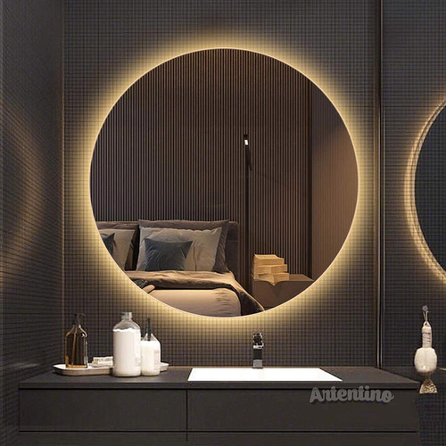 Imagen 7 de 10 de Lampara Luz Led Pared Espejo 4 Mm Baño 60 Cm Redondo Moderno