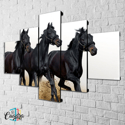 Cuadro Decorativo Caballos Moderno Poliliptico Animales