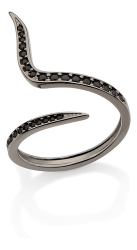 Anel  Skinny Ring  Curvadas Com Zircônias Rommanel 410006