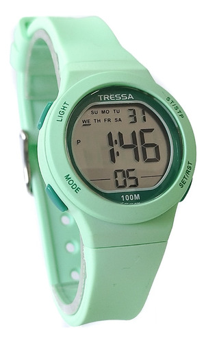 Reloj Tressa Digital Dama Nena ,sumergible 100m Luz Led Garantia Oficial Rosa ,blanco,azul ,negro 