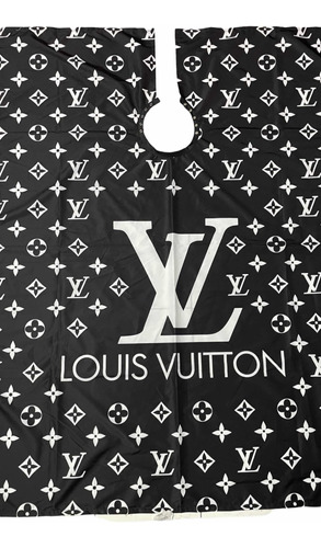 Capa De Barbero Lv Negra Con Blanco Con Broche ( No Chinas)