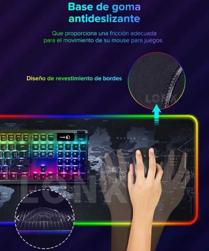 Alfombrilla De Ratón Gamer Rgb Luz Led Lonk Alfombrilla80x30 (Usado)