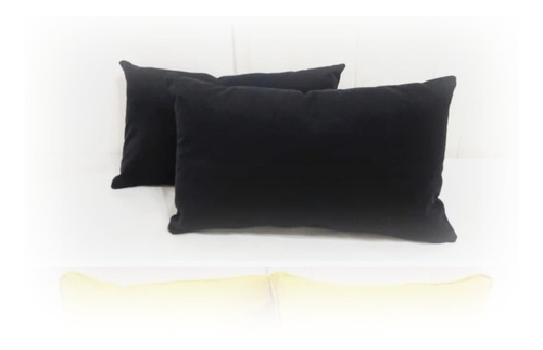 Dos Almohadon De Pana Terciopelo Negro 45x75 - 