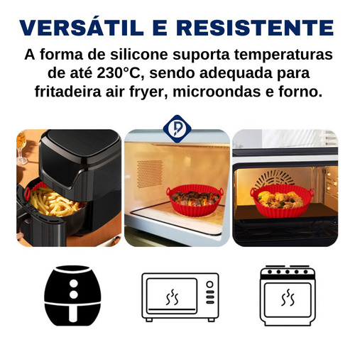Kit 2 Forma De Silicone Para Air Fryer Reutilizável