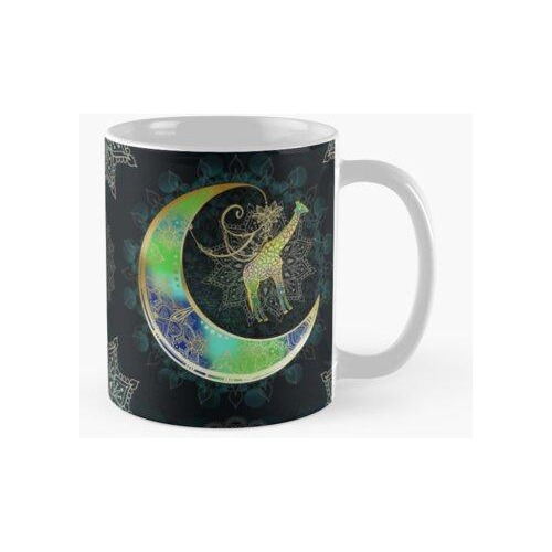 Taza Jirafa Mandala Luna Arte Calidad Premium