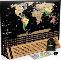 Comprar Landmass Scratch Off Map Of The World  Póster Del Mapa...