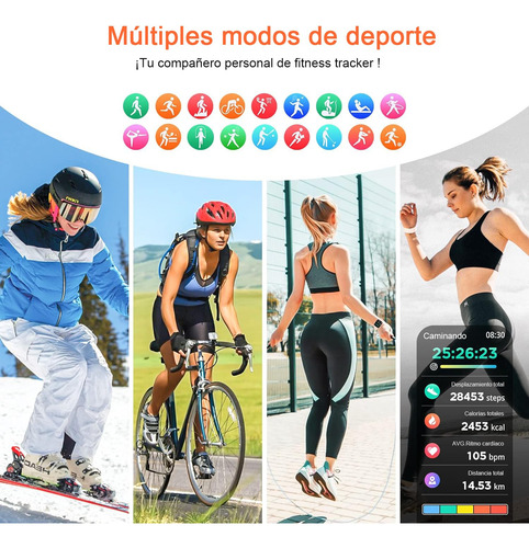 Smartwatch Reloj Inteligente Mujer De 2 - Llamadas Bluetooth Reloj Dama, Monitor De Frecuencia Cardíaca/sueño,