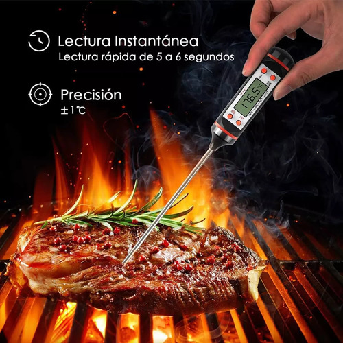3pz Termometro Digital Cocina Carne Reposteria Chcolate Comida Blanco