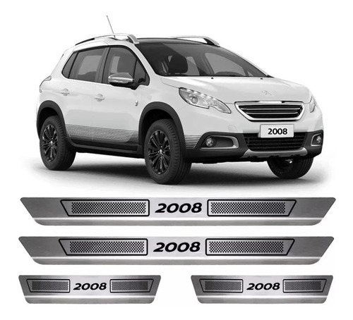 Jogo Soleira Porta Aço Inox Peugeot 2008 2019 2020 2021 2022