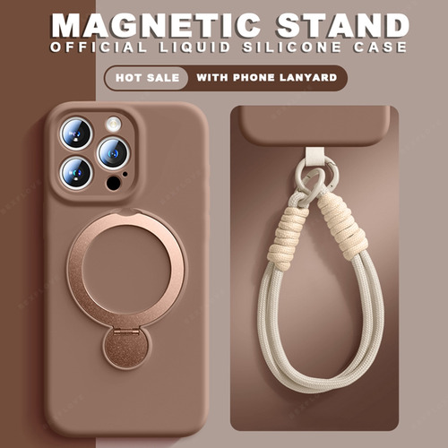 Funda De Teléfono Con Cordón Magnético De Silicona Líquida Para iPhone 16 Plus 13, 15, 14, 16 Pro, Correa De Carga Máxima, Funda Blanda