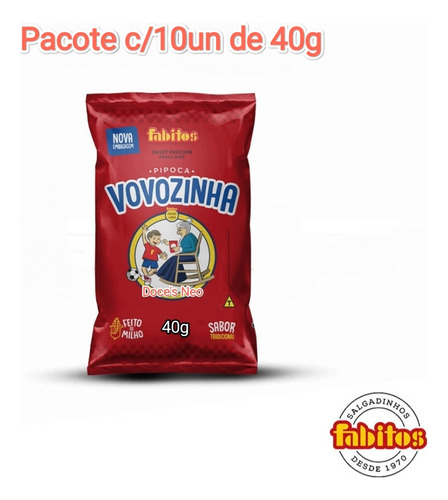 Pacote Pipoca Doce Vovozinha Fardo C/10un De 40g