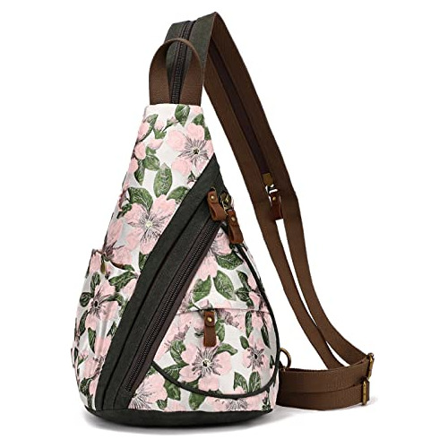 Kl928 Canvas Sling Bag - Small Crossbody Backpack Shoulder C