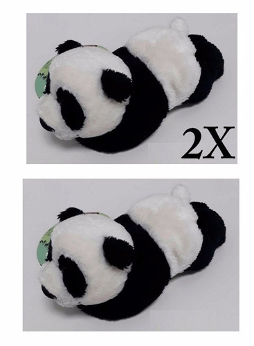 2 Mini Urso Ursinho Panda 12cm De Pelúcia Nici Oficial + Imã