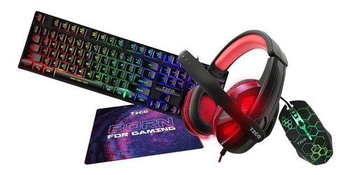 Paquete Teclado Mouse Audífono Y Pad Gamer T2go Game-x Kit