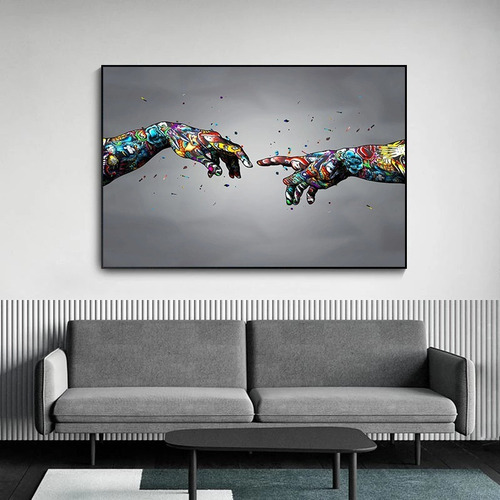 Imagen 2 de 10 de Cuadro-creacion De Adan -decorativo-ultra Hd 120x90cm.