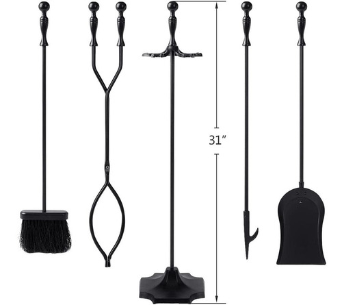 Herramientas Para Leña Para Chimenea De Hierro Forjado